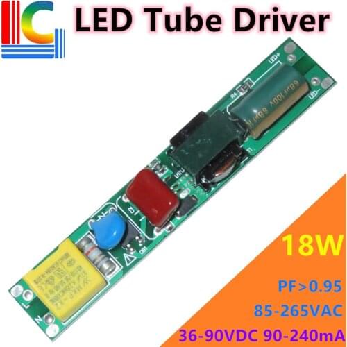 6W 9W 12W 15W 18W LED Tube Driver 110V 220V AC to DC Power Supply 90mA 100mA 120mA 150mA 180mA 200mA 240mA T5 T8 transformer DIY