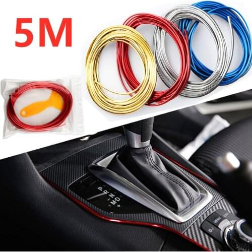 5 M Universal Auto Parts Trim Strip Door Gap Edge Fashion Car Styling Mouldings Slit Decoration Strip Electroplating Color