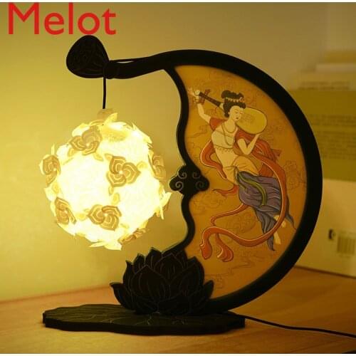 High-End Creative Light and Shadow Paper-Cut Lamp Handmade Material Birthday Gift Table Lamp Antique Style Small Night Lamp