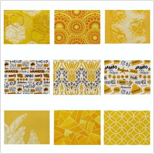 Yellow Cotton Linen Geometry Pattern Kitchen Placemat Dining Table Mats Coaster Pad Fruits Bowl Cup Mat 42*32cm Home Decor