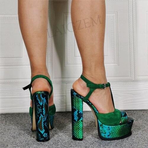 DOBANER Women Sandals Platform Chunky High Heels Pumps Shoes Woman Party Prom Height Increasing Unisex Large Size 43 45 47 50