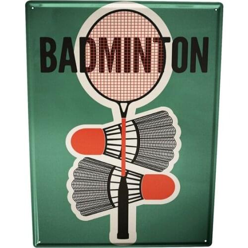 Tin Sign Nostalgic Badminton