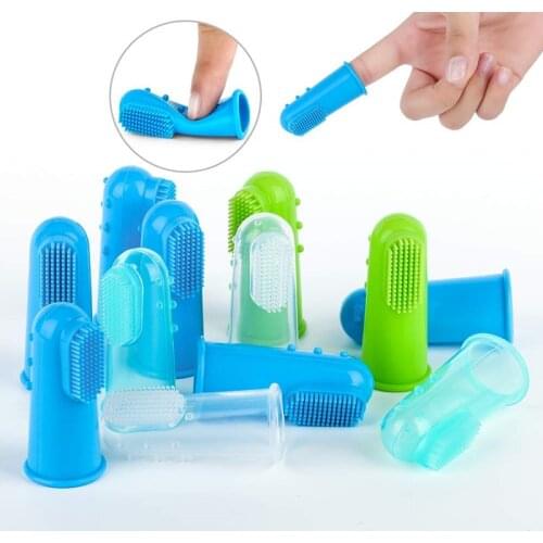 Dog Cat Toothbrush Finger Toy Dental Hygiene Brushes Food Safety Soft Silicone Pet Finger Toothbrush for Puppy DogToys