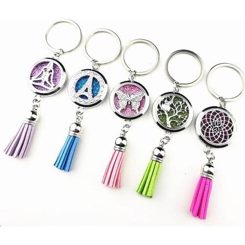 1pc Mandala Tree of life Ethnic style Essential Oil Diffuser Necklace,Aromatherapy Perfume Locket pendent with tassel pad