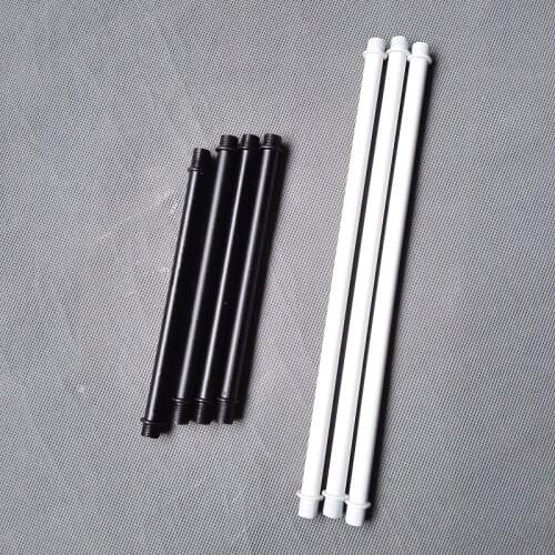 10pieces/lot M10 Double Head white/black Pipe Male Threaded hollow tube Tooth Tube Alloy Plating DIY Lighting connection Tube