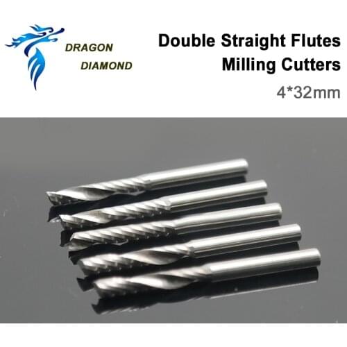 10pcs Carbide CNC Milling Cutters Tools Single Flute Spiral Bit Router End Mill CED 4mm CEL 22mm