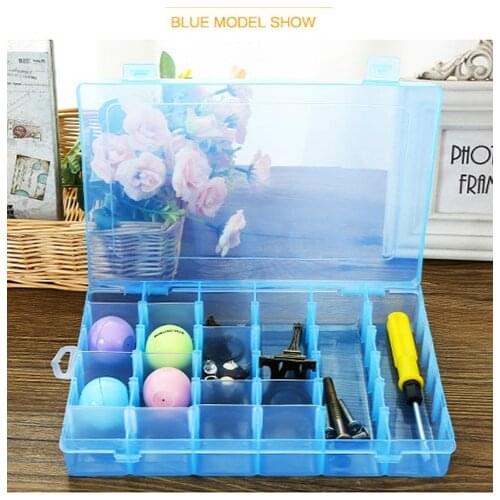 24 Grids Storage Box Adjustable PP Grids Compartment Multiuse Adjustable Dividers Organizer Case Storing Earring Ring Bead