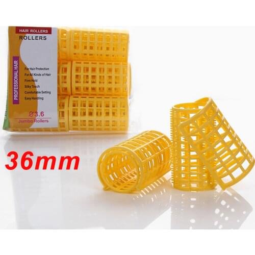 3pack/set 36mm Snap on Hair Rollers Plastic DIY Hair Styling Roller Curlers Clips Air Bang Clamps Curling Perm Rods Barber 1502