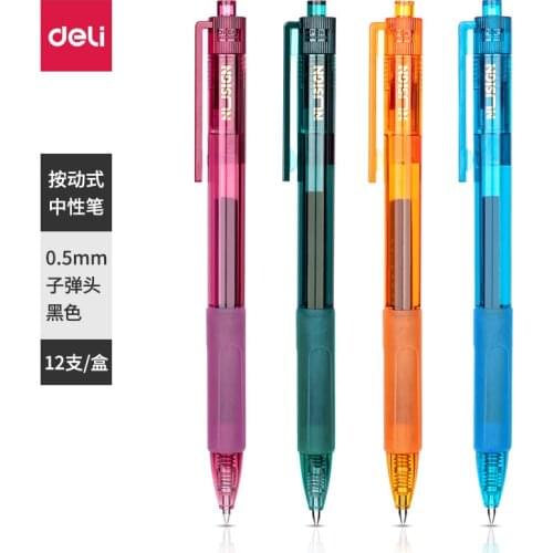 4 pcs/lot 0.5mm Solid Color Bullet Head Large Capacity Gel Ink Pens School Office Writing Supplies Office Accessories Stationery
