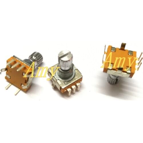 50pcs/lot EC11 encoder switch 30 posioning 15 pulse shaft length 12MM saw tooth shaft vehicle coding