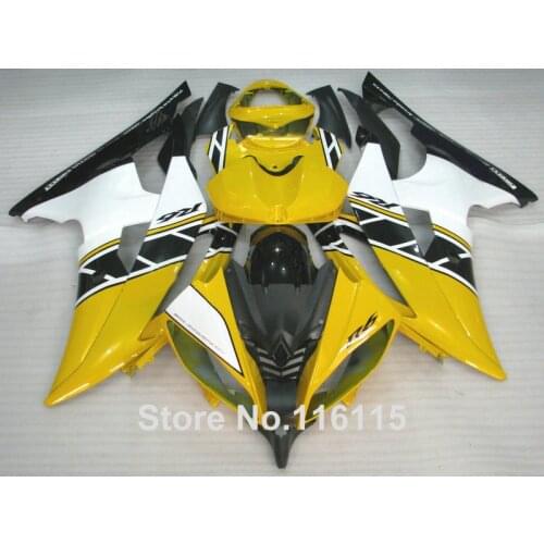 ABS fairing kit fit for YAMAHA R6 2008 -2014 yellow white black fairings set YZF R6 08 - 14 #2132 Full injection
