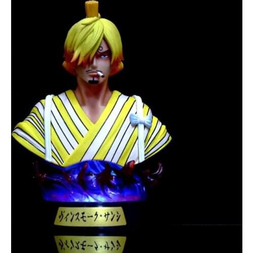 Anime 1/8 Scale Painted Figure One Piece Wano Country Light Kimono Sanji Bust Action PVC Figure Toy Brinquedos 17.5CM