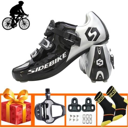 SIDEBIKE Road Bike Cycling Shoes Outdoor Anti-skid Wear resistant Bicycle Lock Shoes Men sapatilha ciclismo breathable sneakers