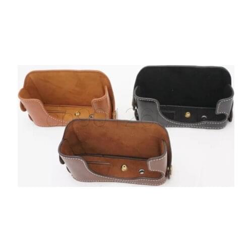 Camera Bag Case For Sony RX1 RX1R PU Leather Half Body Set Cover With Battery Opening,3 Colors,Free Shipping
