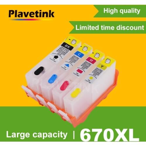 Plavetink Ink Cartridge For HP 670 XL Refill Cartridges For HP670 Deskjet Ink Advantage 3525 4615 4620 4625 5525 6526 Printer