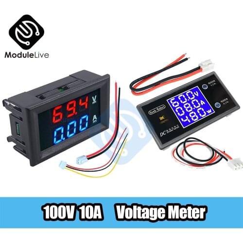 DC 0-100V 10A 1000W 0.28inch 0.56inch LCD LED Mini Digital Voltmeter Wattmeter Ammeter Voltage Monitor Volt Current Meter