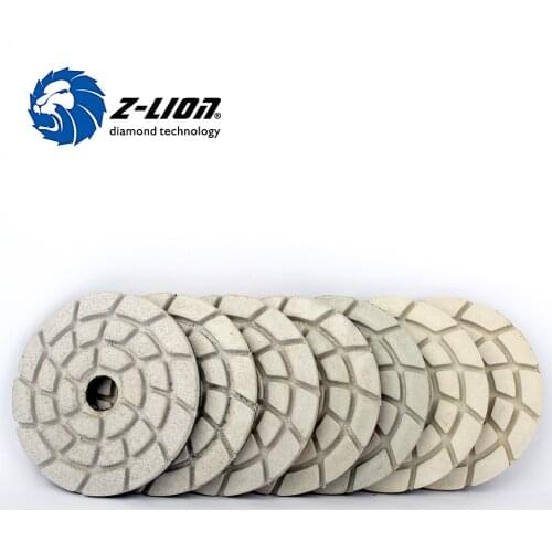 Z-LION 100mm Diamond Stone Polishing Marble Polishing Tool Wet Use White Abrasive Grinding Tool 4 Inch Diamond Pad