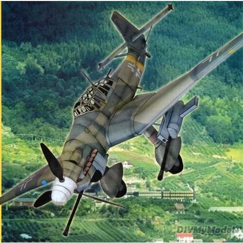 DIYMyModeI Ju 87D Stuka bomber DIY Handcraft Paper Model KIT Handmade Toy Puzzles Gift Movie props