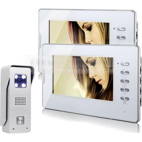 DIYSECUR 7 Inch TFT LCD Monitor Colour Video Door Phone Doorbell Home Intercom System 1V2 White