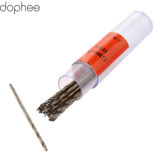 Dophee 10Pcs Micro Drill Bit 1mm Straight Shank High Speed Steel Twist Drill Bits HSS Wood Drilling Tools Electric Power Tools