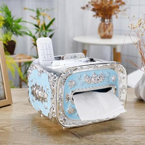 Elegant Useful Golden Color Tissue Box Smooth Edge Tissue Container Multi-functional for Kitchen