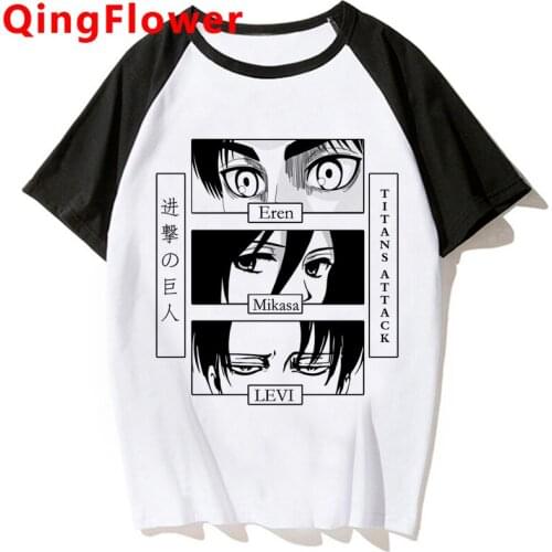 Cool Anime Attack on Titan Shingeki No Kyojin T Shirt Men Japan Manga Titan Attack Graphic T-shirt Harajuku Hip Hop Tshirt Male