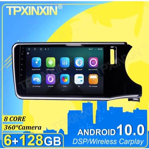 IPS Android 10.0 6+128G Carplay 360° Camera For Honda City Grace 2014-2017 Radio Multimedia Player Tape Recorder Video GPS