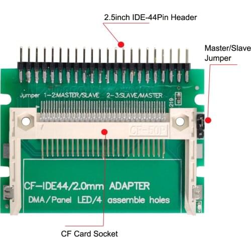 CY CF Compact Flash Merory Card to Laptop 2.5" 44 Pins Male IDE Hard Disk Drive HDD SSD Adapter
