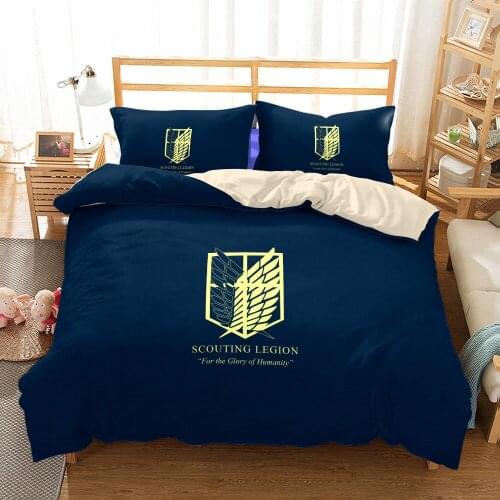 Blue Badge Bedding Set King Queen Double Full Twin Single Size Bed Linen Set