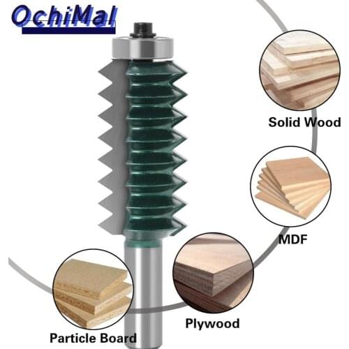 12mm Shank Finger Joint Glue Milling Cutter Carbide Tip Raised Panel V Joint Router Bits for Wood Tenon Woodwork Cone Tenoning