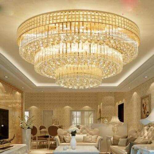 Living room lamp crystal lamp European ceiling lamp modern minimalist atmosphere home round led restaurant bedroom lamps LED