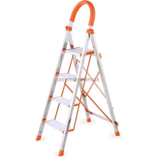 304 Stainless Steel Ladder For Household Indoor Folding, Thickening, Reinforcing And Stretching