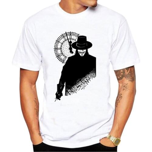 Fashion V for Vendetta T Shirt Men totoro T-shirt Graphic Japanese Anime T Shirt Hip Hop Top Tees Male
