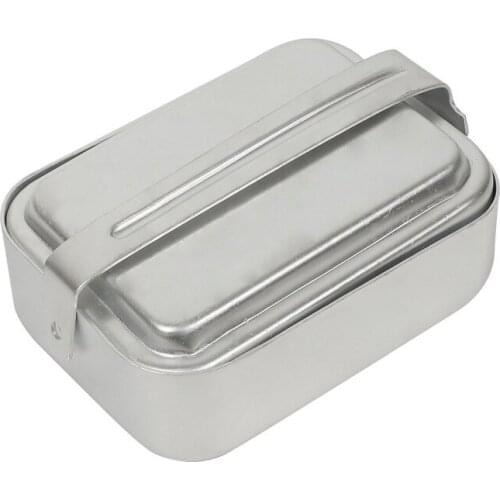 Outdoor Aluminum Camping Cookware Set Army Canteen Lunch Box Food Container with Lid Portable Picnic Cooking Pot Dinnerware