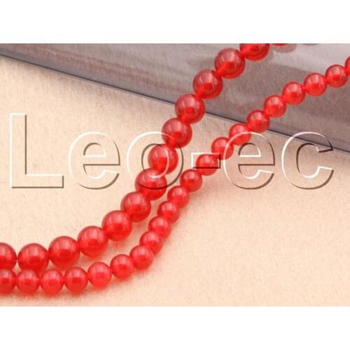 Natural 6mm 8mm round red jades Stone Loose Beads for Jewelry Making Strand 15" v1383