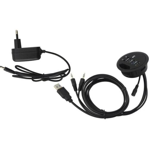 Newest 69*60*24 mm PC USB 3.0 Desktop Hole Data Read Charge Extension Computer Audio Interface With Power Supply Port Gadgets