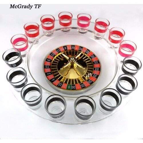 New Arrival 10pcs/set Russia Lucky Shot Roulette Drinking Game Set 16 Party Spin Wheel Adults Game Bars KTV Drink Game Turntable