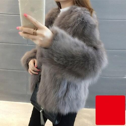 Fox Clothes Autumn Winter Jacket Real Fur Coat Women Korean Pink Jackets Chaqueta Mujer MY978