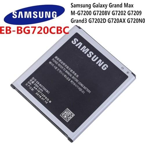 SAMSUNG Orginal EB-BG720CBK EB-BG720CBC 2500mAh Battery For Samsung Galaxy Grand Max M-G7200 G7208V G7202 G7209 G7202D G720AX