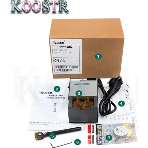 Original QUICK310 tip cleaning machine soldering iron automatic cleaner soldering nozzle electric cleaning machine brush