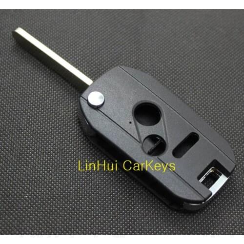 PINECONE for HONDA CIVIC CITY FIT CRV ACCORD Keys Case 2+1 Buttons Uncut Blank Brass Blade Modified Remote Key ABS Shell 1PC