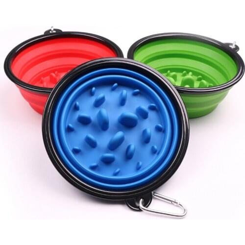 Portable Puppy Dog Bowl Pet Collapsible Slow Hook Environment-friendly Feeding Bowl Dog Bowls Pet Water Feeder Supplies New