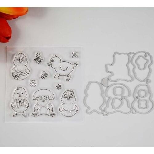 Chicken and egg Transparent clear stamp/coordinating die for DIY Scrapbooking/Card Making/Kids Fun Decoration Supplies