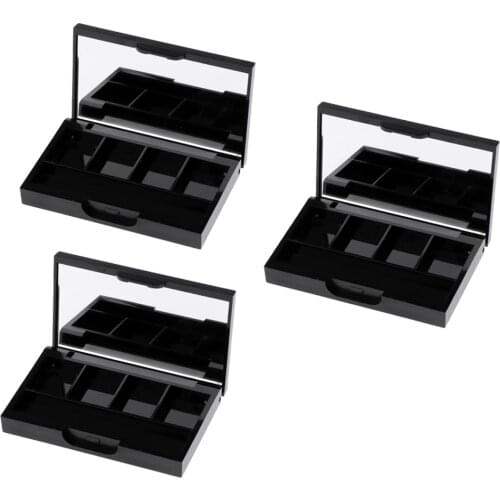 3x Empty Makeup Palette Container Case For Lipstick Eyeshadow Blush Highlight Bronzer with Mirror