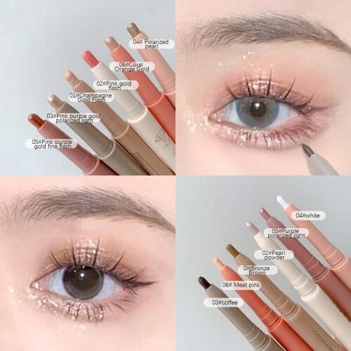 Double-head Eye Shadow Pen Waterproof No Blooming Lasting Pearlescent Eyeliner Lying Silkworm Pen Women Beauty Makeup Maquiagem