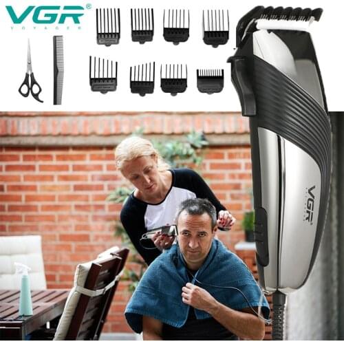 VGR Professional Hair Cutting Machine Hair Clipper Electric Men Hair Trimmer Vintage Style 2M Cord Barber Clippers