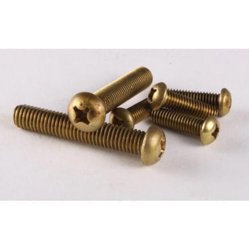 15PCS Brass Cross Head Screws /Round Head Machine Screws / Yuan Machine / Screws M4*6-4*30 GB818