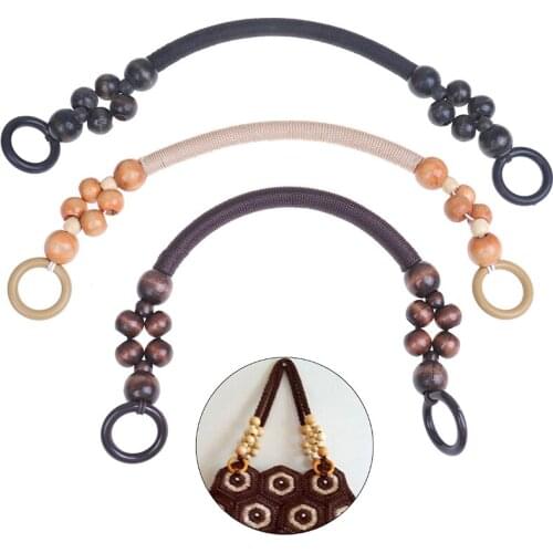 46 cm High Quality Wood Plastic Bead Rope Bag Strap Handle Shoulder Belt for Women Handbag DIY Replacement Bag Parts Accessories