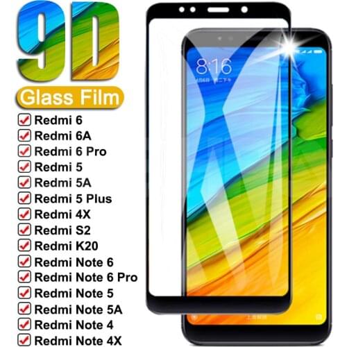 9D Anti-Burst Tempered Glass For Xiaomi Redmi 5 Plus 6 6A 5A 4X S2 Screen Protector Redmi Note 4 4X 5 5A 6 Pro Protective Glass