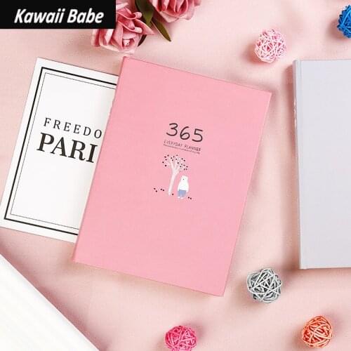 Notebooks 365 Days Diary Agenda 2021 Planner New Hard Paper Covered Notebook 256 Pages Stationery School Supplies Hand Account